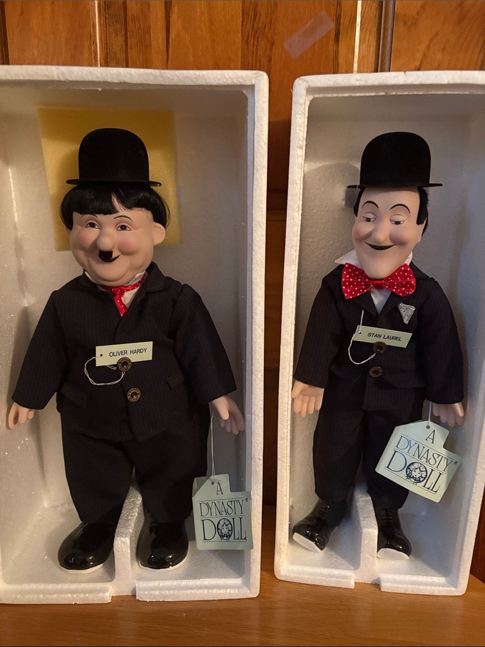 17” Laurel & Hardy porcelain  dolls